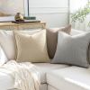 MIULEE 20×20 Inch Beige Decorative Couch Pillow Covers Set of 2 Chenille Throw Pillow Covers Farmhouse Cushion Cases with Elegant Design for Home Decor Sofa Bedroom Living Room(Grey)