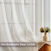 MIULEE 2-Panel 84 Inch Farmhouse Linen Sheer Window Curtains – Elegant Red Drapes With Grommet Top – Voile Panels, Linen Textured – Bedroom/Living Room (52 X 84 Inch)(Ivory)