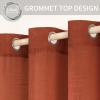 MIULEE 2-Panel 84 Inch Farmhouse Linen Sheer Window Curtains – Elegant Red Drapes With Grommet Top – Voile Panels, Linen Textured – Bedroom/Living Room (52 X 84 Inch)(Burnt Orange)