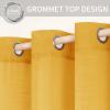 MIULEE 2-Panel 84 Inch Farmhouse Linen Sheer Window Curtains – Elegant Red Drapes With Grommet Top – Voile Panels, Linen Textured – Bedroom/Living Room (52 X 84 Inch)(Mustard Yellow)