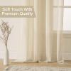 MIULEE 2-Panel 84 Inch Farmhouse Linen Sheer Window Curtains – Elegant Red Drapes With Grommet Top – Voile Panels, Linen Textured – Bedroom/Living Room (52 X 84 Inch)(Natural Beige)