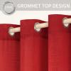 MIULEE 2-Panel 84 Inch Farmhouse Linen Sheer Window Curtains – Elegant Red Drapes With Grommet Top – Voile Panels, Linen Textured – Bedroom/Living Room (52 X 84 Inch)(Red)