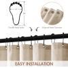 MIULEE 84″ Long Scalloped Linen Shower Curtain with 12 Metal Hooks Cute Extra Long Boho Heavy Duty Washable Waterproof Thick Cloth Curtains with Black Border for Bathroom Hotel Bathtub,Natural(Beige)