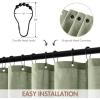 MIULEE 84″ Long Scalloped Linen Shower Curtain with 12 Metal Hooks Cute Extra Long Boho Heavy Duty Washable Waterproof Thick Cloth Curtains with Black Border for Bathroom Hotel Bathtub,Natural(Sage Green)