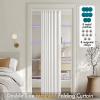 MIULEE Accordion Style Magnetic Folding Door Curtains for Doorways/Closet, Room Divider Pleated Drapes with Hooks for Interior Living Room/Bedroom/Open Closet, White, W42 x L78 inches, 1 Panel(White)