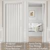 MIULEE Accordion Style Magnetic Folding Door Curtains for Doorways/Closet, Room Divider Pleated Drapes with Hooks for Interior Living Room/Bedroom/Open Closet, White, W42 x L78 inches, 1 Panel(White)