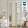 MIULEE Accordion Style Magnetic Folding Door Curtains for Doorways/Closet, Room Divider Pleated Drapes with Hooks for Interior Living Room/Bedroom/Open Closet, White, W42 x L78 inches, 1 Panel(Oatmeal)