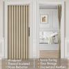MIULEE Accordion Style Magnetic Folding Door Curtains for Doorways/Closet, Room Divider Pleated Drapes with Hooks for Interior Living Room/Bedroom/Open Closet, White, W42 x L78 inches, 1 Panel(Khaki)