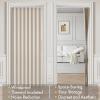 MIULEE Accordion Style Magnetic Folding Door Curtains for Doorways/Closet, Room Divider Pleated Drapes with Hooks for Interior Living Room/Bedroom/Open Closet, White, W42 x L78 inches, 1 Panel(Beige)