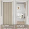 MIULEE Accordion Style Magnetic Folding Door Curtains for Doorways/Closet, Room Divider Pleated Drapes with Hooks for Interior Living Room/Bedroom/Open Closet, White, W42 x L78 inches, 1 Panel(Oatmeal)