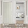 MIULEE Accordion Style Magnetic Folding Door Curtains for Doorways/Closet, Room Divider Pleated Drapes with Hooks for Interior Living Room/Bedroom/Open Closet, White, W42 x L78 inches, 1 Panel(Ivory)