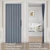 MIULEE Accordion Style Magnetic Folding Door Curtains for Doorways/Closet, Room Divider Pleated Drapes with Hooks for Interior Living Room/Bedroom/Open Closet, White, W42 x L78 inches, 1 Panel(Blue)