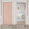 MIULEE Accordion Style Magnetic Folding Door Curtains for Doorways/Closet, Room Divider Pleated Drapes with Hooks for Interior Living Room/Bedroom/Open Closet, White, W42 x L78 inches, 1 Panel(Pink)