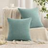 MIULEE Aqua Green Couch Pillow Covers 20×20 Inch, Set of 2 Soft Chenille Decorative Square Throw Pillow Covers Farmhouse for Sofa Living Room Bed(Aqua Green)