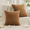 MIULEE Aqua Green Couch Pillow Covers 20×20 Inch, Set of 2 Soft Chenille Decorative Square Throw Pillow Covers Farmhouse for Sofa Living Room Bed(Bronze)