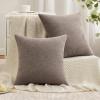 MIULEE Aqua Green Couch Pillow Covers 20×20 Inch, Set of 2 Soft Chenille Decorative Square Throw Pillow Covers Farmhouse for Sofa Living Room Bed(Brown)