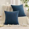 MIULEE Aqua Green Couch Pillow Covers 20×20 Inch, Set of 2 Soft Chenille Decorative Square Throw Pillow Covers Farmhouse for Sofa Living Room Bed(Dark Blue)