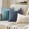 MIULEE Aqua Green Couch Pillow Covers 20×20 Inch, Set of 2 Soft Chenille Decorative Square Throw Pillow Covers Farmhouse for Sofa Living Room Bed(Dark Grey Blue)