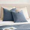 MIULEE Aqua Green Couch Pillow Covers 20×20 Inch, Set of 2 Soft Chenille Decorative Square Throw Pillow Covers Farmhouse for Sofa Living Room Bed(Dark Grey Blue)