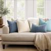 MIULEE Aqua Green Couch Pillow Covers 20×20 Inch, Set of 2 Soft Chenille Decorative Square Throw Pillow Covers Farmhouse for Sofa Living Room Bed(Dark Grey Blue)