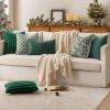 MIULEE Aqua Green Couch Pillow Covers 20×20 Inch, Set of 2 Soft Chenille Decorative Square Throw Pillow Covers Farmhouse for Sofa Living Room Bed(Dark Green)
