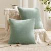 MIULEE Aqua Green Couch Pillow Covers 20×20 Inch, Set of 2 Soft Chenille Decorative Square Throw Pillow Covers Farmhouse for Sofa Living Room Bed(Greyish Green)