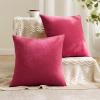 MIULEE Aqua Green Couch Pillow Covers 20×20 Inch, Set of 2 Soft Chenille Decorative Square Throw Pillow Covers Farmhouse for Sofa Living Room Bed(Hot Pink Red)