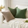 MIULEE Aqua Green Couch Pillow Covers 20×20 Inch, Set of 2 Soft Chenille Decorative Square Throw Pillow Covers Farmhouse for Sofa Living Room Bed(Light Brown)