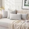 MIULEE Aqua Green Couch Pillow Covers 20×20 Inch, Set of 2 Soft Chenille Decorative Square Throw Pillow Covers Farmhouse for Sofa Living Room Bed(Light Grey)