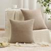MIULEE Aqua Green Couch Pillow Covers 20×20 Inch, Set of 2 Soft Chenille Decorative Square Throw Pillow Covers Farmhouse for Sofa Living Room Bed(Light Brown)