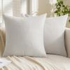 MIULEE Aqua Green Couch Pillow Covers 20×20 Inch, Set of 2 Soft Chenille Decorative Square Throw Pillow Covers Farmhouse for Sofa Living Room Bed(Light Grey)