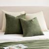 MIULEE Aqua Green Couch Pillow Covers 20×20 Inch, Set of 2 Soft Chenille Decorative Square Throw Pillow Covers Farmhouse for Sofa Living Room Bed(Olive Green)