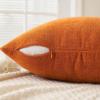 MIULEE Aqua Green Couch Pillow Covers 20×20 Inch, Set of 2 Soft Chenille Decorative Square Throw Pillow Covers Farmhouse for Sofa Living Room Bed(Orange)