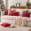 MIULEE Aqua Green Couch Pillow Covers 20×20 Inch, Set of 2 Soft Chenille Decorative Square Throw Pillow Covers Farmhouse for Sofa Living Room Bed(Red)