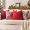MIULEE Aqua Green Couch Pillow Covers 20×20 Inch, Set of 2 Soft Chenille Decorative Square Throw Pillow Covers Farmhouse for Sofa Living Room Bed(Red)
