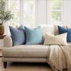 MIULEE Aqua Green Couch Pillow Covers 20×20 Inch, Set of 2 Soft Chenille Decorative Square Throw Pillow Covers Farmhouse for Sofa Living Room Bed(Smoke Blue)