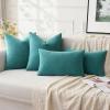 MIULEE Aqua Green Couch Pillow Covers 20×20 Inch, Set of 2 Soft Chenille Decorative Square Throw Pillow Covers Farmhouse for Sofa Living Room Bed(Teal)