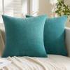 MIULEE Aqua Green Couch Pillow Covers 20×20 Inch, Set of 2 Soft Chenille Decorative Square Throw Pillow Covers Farmhouse for Sofa Living Room Bed(Teal)