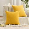 MIULEE Aqua Green Couch Pillow Covers 20×20 Inch, Set of 2 Soft Chenille Decorative Square Throw Pillow Covers Farmhouse for Sofa Living Room Bed(Yellow)