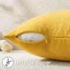 MIULEE Aqua Green Couch Pillow Covers 20×20 Inch, Set of 2 Soft Chenille Decorative Square Throw Pillow Covers Farmhouse for Sofa Living Room Bed(Yellow)
