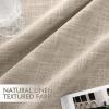 MIULEE Baby Pink 100% Blackout Linen Curtains 90 Inch 2 Panels Set Double Sided No Coating Pleated Back Tab Black Out Long Thermal Insulated Pinch Pleat Bedroom Living Room Darkening Window Drapes(Linen)