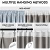 MIULEE Baby Pink 100% Blackout Linen Curtains 90 Inch 2 Panels Set Double Sided No Coating Pleated Back Tab Black Out Long Thermal Insulated Pinch Pleat Bedroom Living Room Darkening Window Drapes(Light Blue)