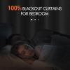 MIULEE Baby Pink 100% Blackout Linen Curtains 90 Inch 2 Panels Set Double Sided No Coating Pleated Back Tab Black Out Long Thermal Insulated Pinch Pleat Bedroom Living Room Darkening Window Drapes(Light Blue)