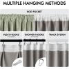 MIULEE Baby Pink 100% Blackout Linen Curtains 90 Inch 2 Panels Set Double Sided No Coating Pleated Back Tab Black Out Long Thermal Insulated Pinch Pleat Bedroom Living Room Darkening Window Drapes(Sage Green)