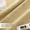MIULEE Baby Pink 100% Blackout Linen Curtains 90 Inch 2 Panels Set Double Sided No Coating Pleated Back Tab Black Out Long Thermal Insulated Pinch Pleat Bedroom Living Room Darkening Window Drapes(Yellow)