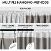 MIULEE Baby Pink 100% Blackout Linen Curtains 90 Inch 2 Panels Set Double Sided No Coating Pleated Back Tab Black Out Long Thermal Insulated Pinch Pleat Bedroom Living Room Darkening Window Drapes(Greyish White)