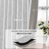 MIULEE Baby Pink 100% Blackout Linen Curtains 90 Inch 2 Panels Set Double Sided No Coating Pleated Back Tab Black Out Long Thermal Insulated Pinch Pleat Bedroom Living Room Darkening Window Drapes(Greyish White)