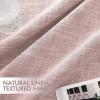 MIULEE Baby Pink 100% Blackout Linen Curtains 90 Inch 2 Panels Set Double Sided No Coating Pleated Back Tab Black Out Long Thermal Insulated Pinch Pleat Bedroom Living Room Darkening Window Drapes(Baby Pink)