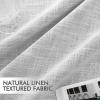 MIULEE Baby Pink 100% Blackout Linen Curtains 90 Inch 2 Panels Set Double Sided No Coating Pleated Back Tab Black Out Long Thermal Insulated Pinch Pleat Bedroom Living Room Darkening Window Drapes(Greyish White)