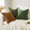 MIULEE Beige Couch Pillow Covers 18×18 Inch, Set of 2 Soft Chenille Decorative Square Throw Pillow Covers Farmhouse for Sofa Living Room Bed(Bronze)